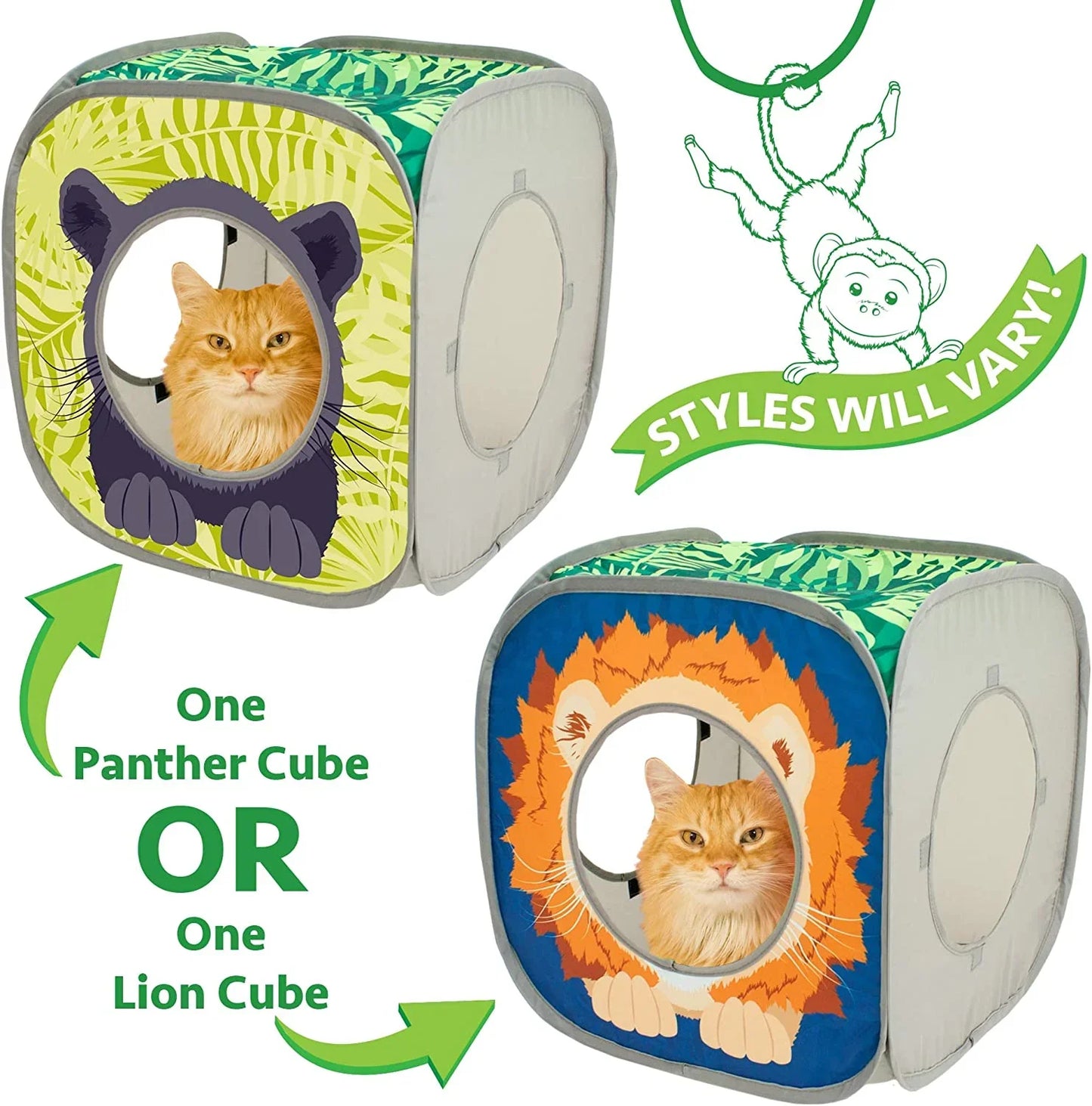 Safari Jungle Collapsible Cat Toy Collection, Cube - EZIMO STORE