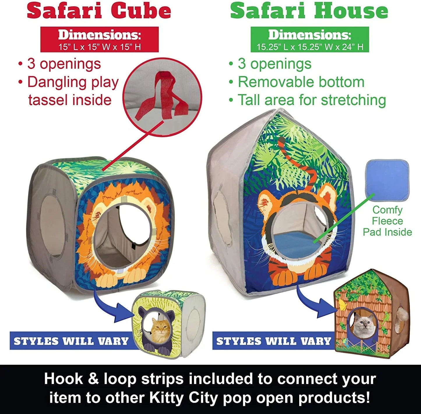Safari Jungle Collapsible Cat Toy Collection, Cube - EZIMO STORE