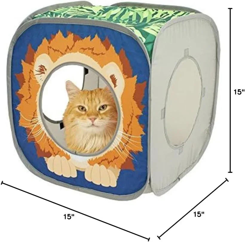 Safari Jungle Collapsible Cat Toy Collection, Cube - EZIMO STORE