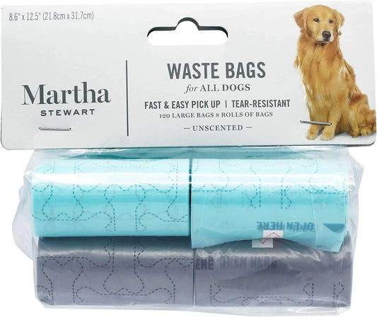 Poop Waste Bags | 120 Large Unscented Doggie Bags for a Quick Cleanup | Tear-Resistant Dog Waste Bags, Great for Dog Walking Everyday Use | 8 Rolls - EZIMO STORE