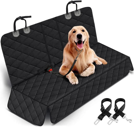 Dog Car Seat Cover, Back Seat Cover for Dogs Pet Car Seat Protector Waterproof Bench Car Seat Cover, Non-Slip Reat Seat Cover Fits Middle Armrest for Most Cars Trucks Suvs - Black - EZIMO STORE