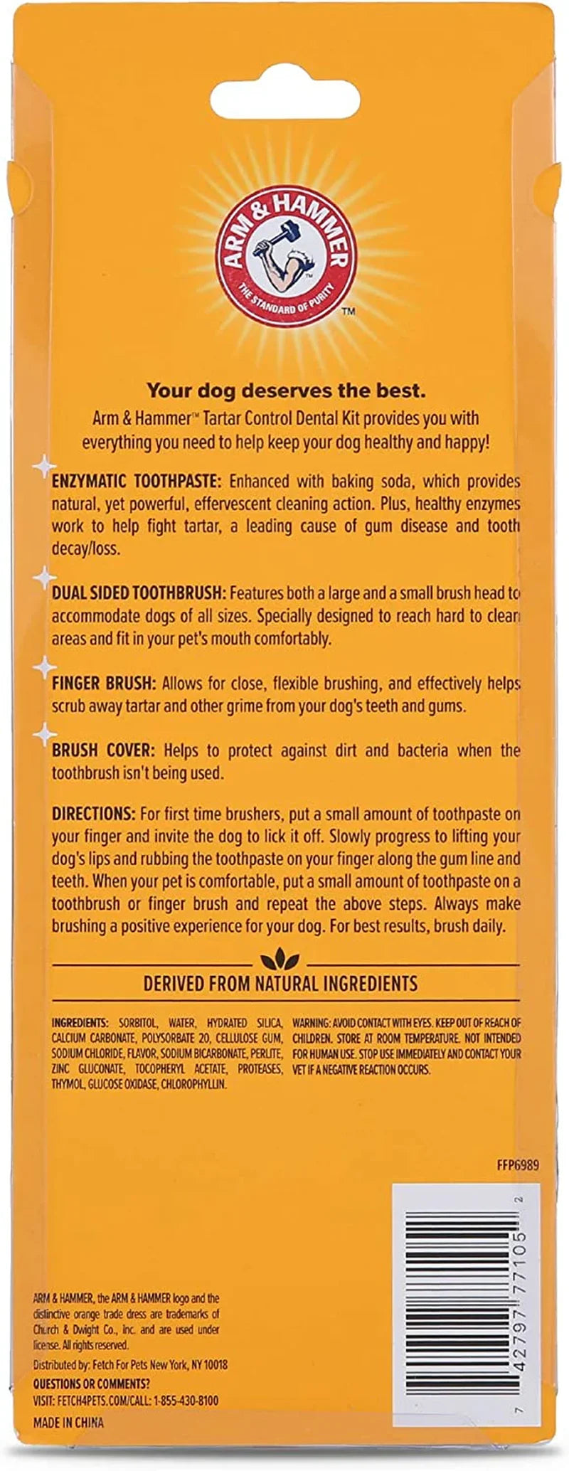 for Pets Tartar Control Kit for Dogs Contains Toothpaste, Toothbrush & Fingerbrush Reduces Plaque & Tartar Buildup, 3-Piece Kit, Banana Mint Flavor (Pack of 1) - EZIMO STORE
