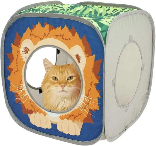 Safari Jungle Collapsible Cat Toy Collection, Cube - EZIMO STORE